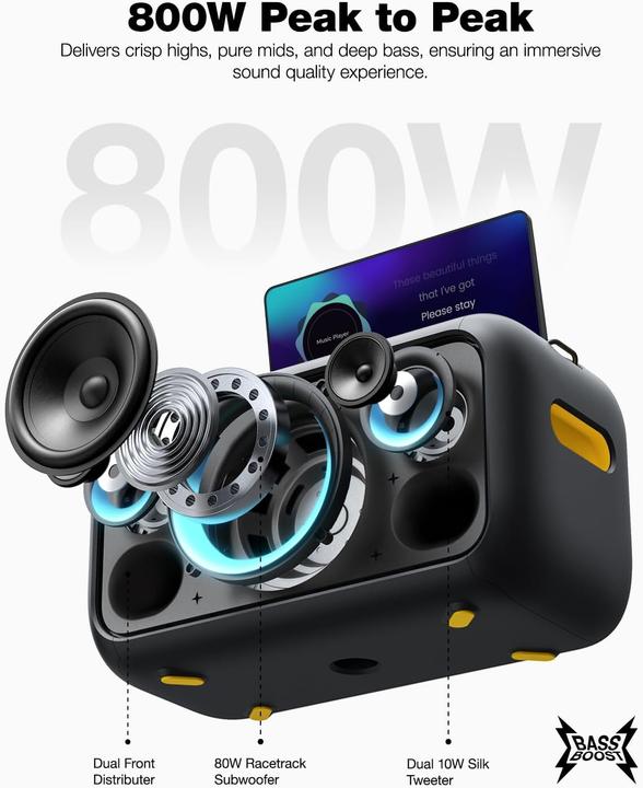 Immagine prodotto Ikarao Break X1 Karaoke-Maschine mit Bildschirm und Mikrofonen
