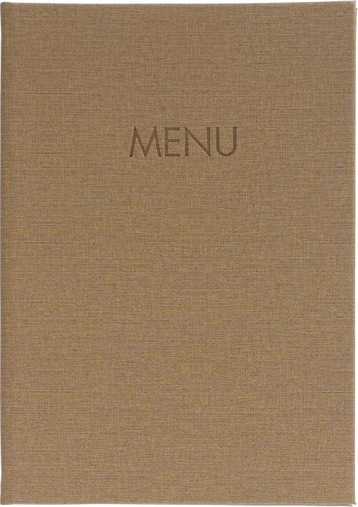 Actual product image Sigel Menu Folder with elastic binding, blind debossing: MENU, with 2 double transparent pockets for 8 pag
