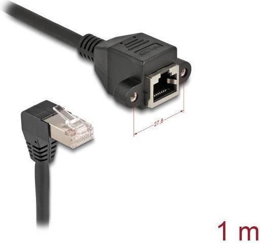 Produktbild Delock Netzwerk Verlängerungskabel S/FTP Stecker RJ45 Stecke (S/FTP, CAT6a, 1 m)