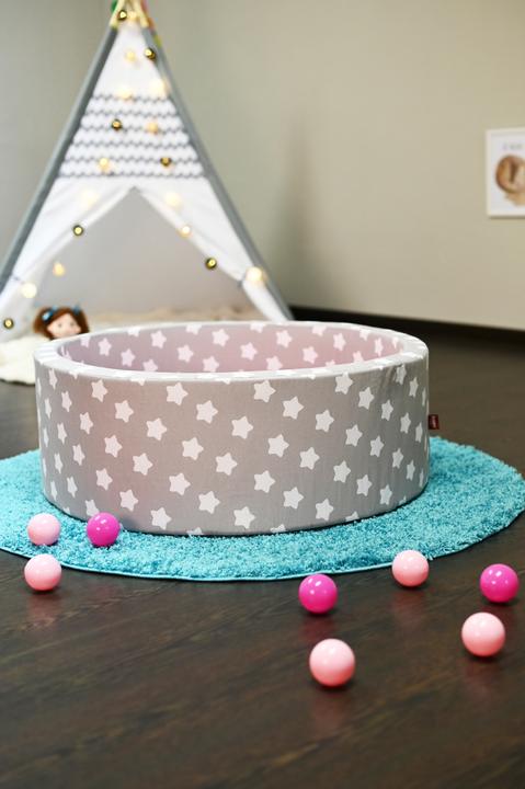 Produktbild Knorrtoys Bällebad soft - "Grey white stars" - 300 balls soft pink (ca. 6cm Durchmesser)