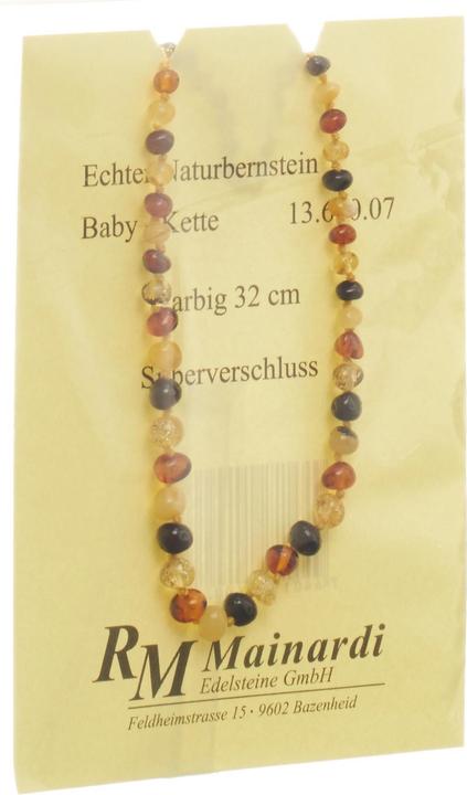 Mainardi Natural amber 32cm colored silver clasp amber necklace (1 x)