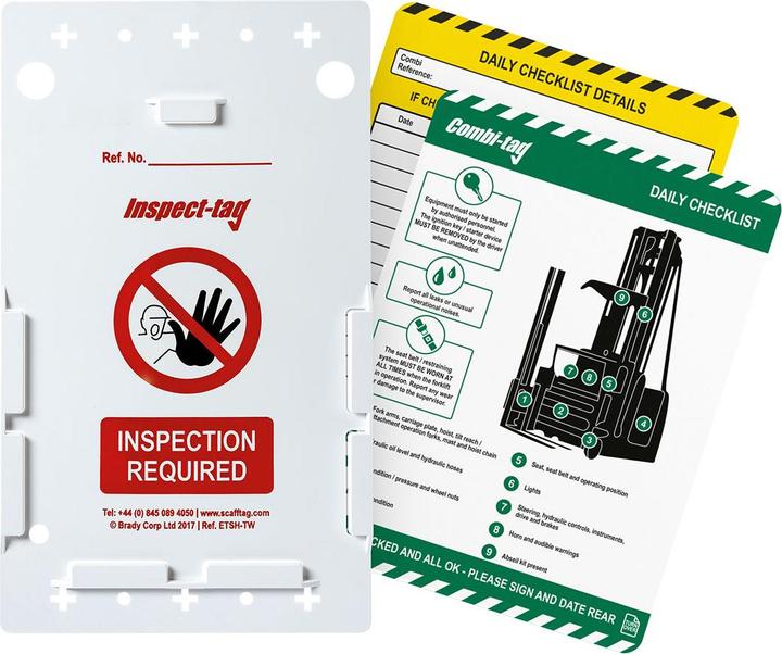 Immagine prodotto Brady ENT-GB-ETI-COMB, kit di etichette Combi (Combilifte), 10 supporti per etichette Inspect, 10 inserti