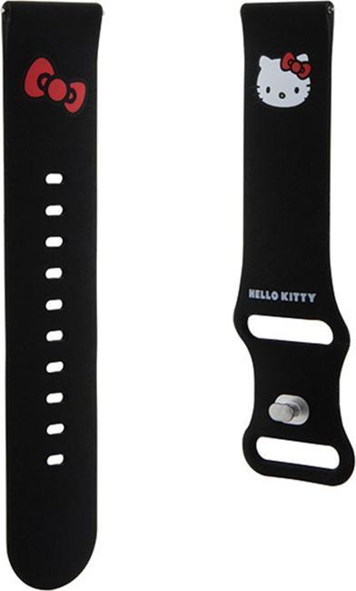 Actual product image Hello Kitty Pasek Uniwersalny HKUWLSCHBLK Silicone Kitty Head czarny/black 22mm (22 mm, Silicone, Stainless steel, Watch 3)