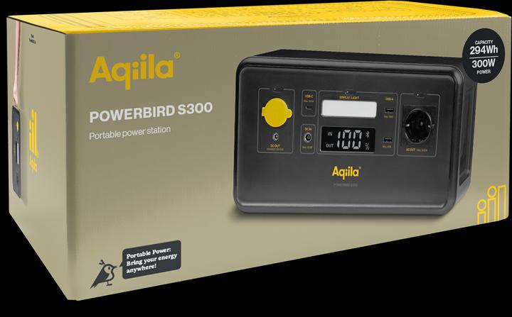Actual product image Aqiila Powerbird S300 Powerstation LiFePO 4 Black, Yellow (294 Wh, 8.40 kg)
