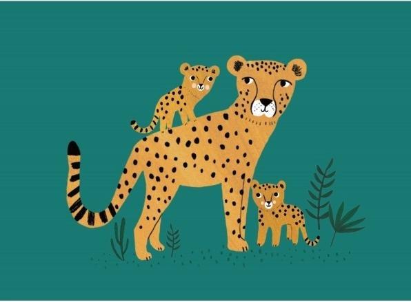 Produktbild Petit Monkey Geburtstagskarte Gepard mit Jungen