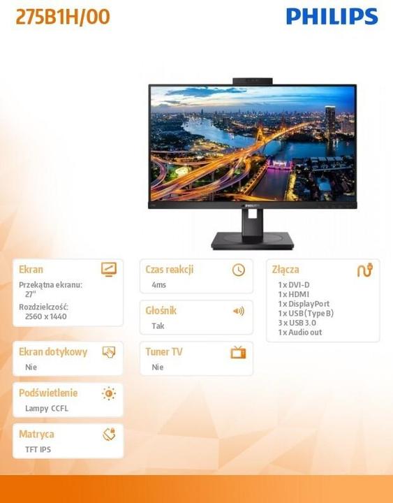 Actual product image Philips 275B1H/00 (2560 x 1440 pixels, 27")