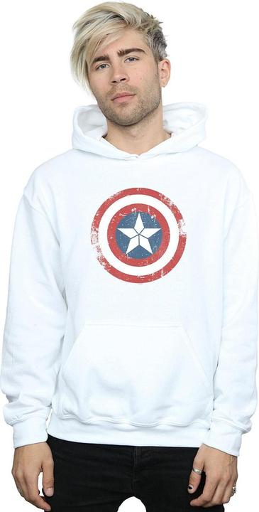 Actual product image Mens Captain America Civil War Distressed Shield Hoodie (XXL)