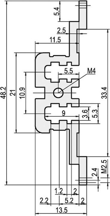 Image du produit Schroff Profil central, type MZ - MODULSCH. MITTE 63TE MZ