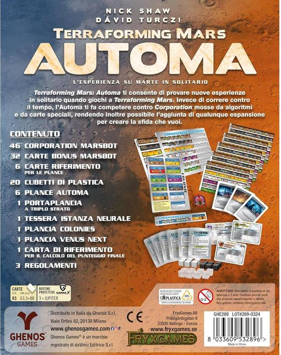 Actual product image Ghenos Games TERRAFORMING MARS - AUTOMATON - DAY ONE 29/10