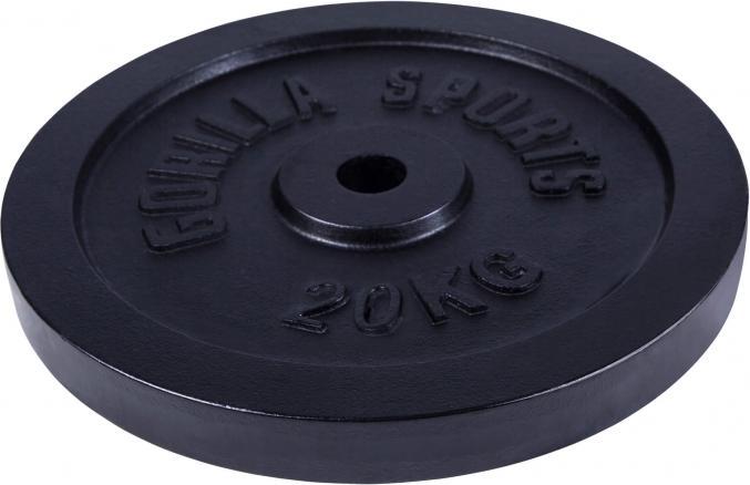 Immagine prodotto Gorilla Sports Piastra del peso in ghisa nera 1,25-15 KG (1 x 20 kg)