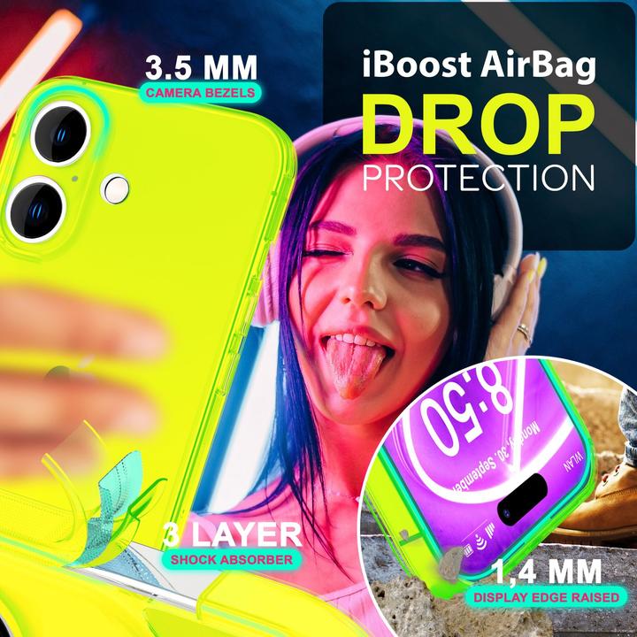 Immagine prodotto Nalia Copertura in silicone trasparente al neon (Apple iPhone 16 Plus)