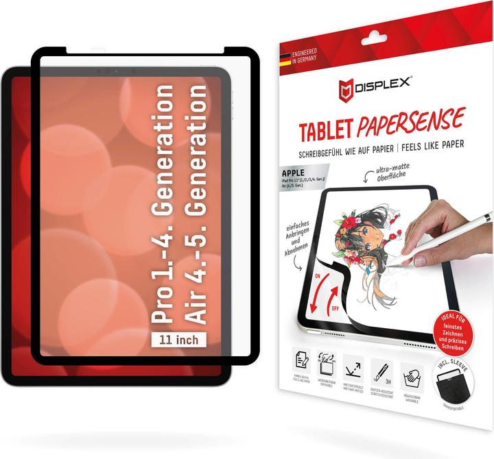 Productafbeelding Displex Tablet Papersense, iPad Paper Feeling Schutzfolie (1 Stuk, iPad Pro 11 2020 (2e generatie), iPad Pro 11 2022 (4e generatie), iPad Pro 11 2018 (1e Gen), iPad Pro 11 2021 (3e generatie), iPad Air 2020 (4e generatie), iPad Air 2022 (5e gen))