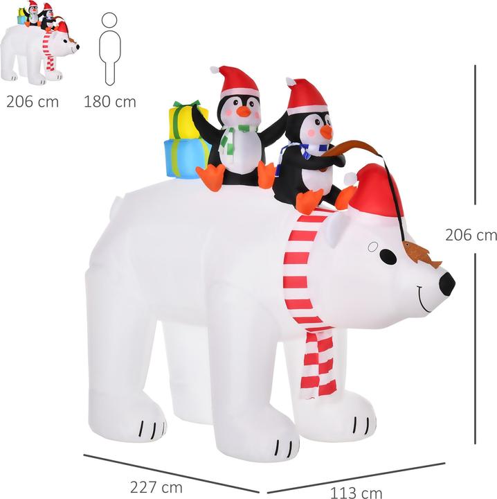 Produktbild Homcom Aufblasbarer Pinguin und Eisbär mit Beleuchtung