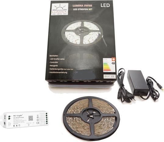 Immagine prodotto Lumina Swiss Set di strisce LED 2m HD+ Luminose Neutre per interni Smartphone Alexa (Bianco neutro, 200 cm, Interno)