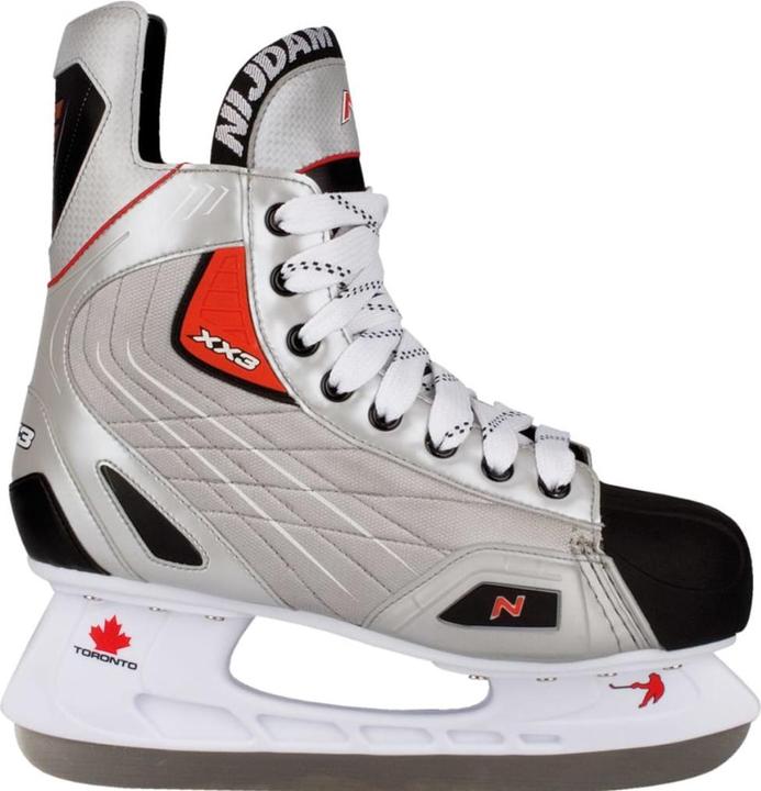 Nijdam IJshockeyschaats - Polyester - Deluxe - Zilver/Zwart - Maat 39 (39)