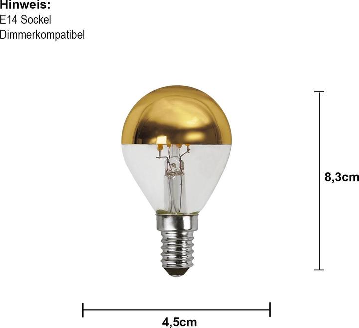 Immagine prodotto Star Trading Rivestimento della parte superiore della lampada (E14, 3.50 W, 250 lm, 1 x, G)