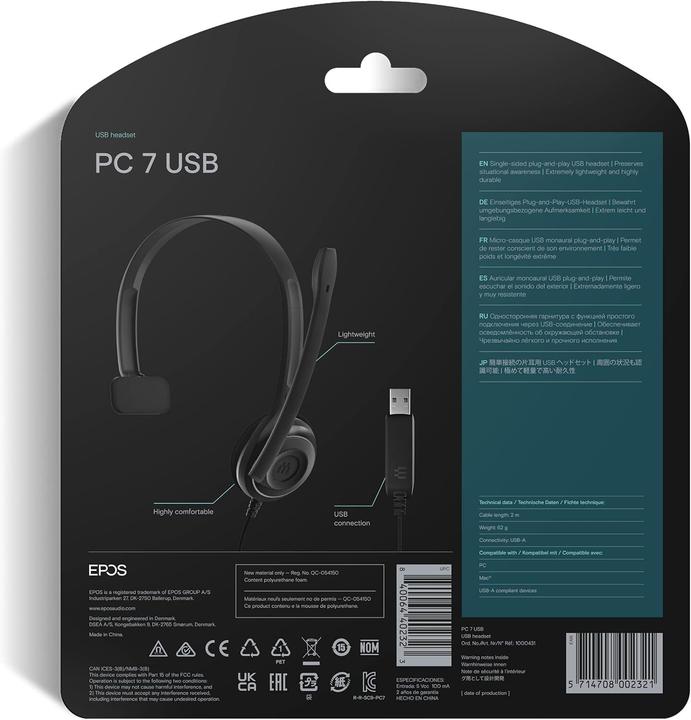 Image du produit EPOS PC 7 (Filaire, USB-A)