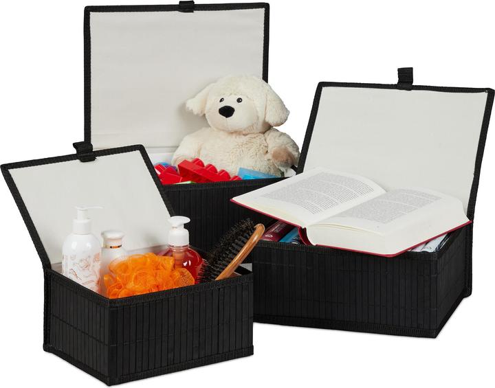 Produktbild Relaxdays Aufbewahrungskorb (3 x, 33 x 25.5 x 15 cm, 25 x 19 x 13 cm)