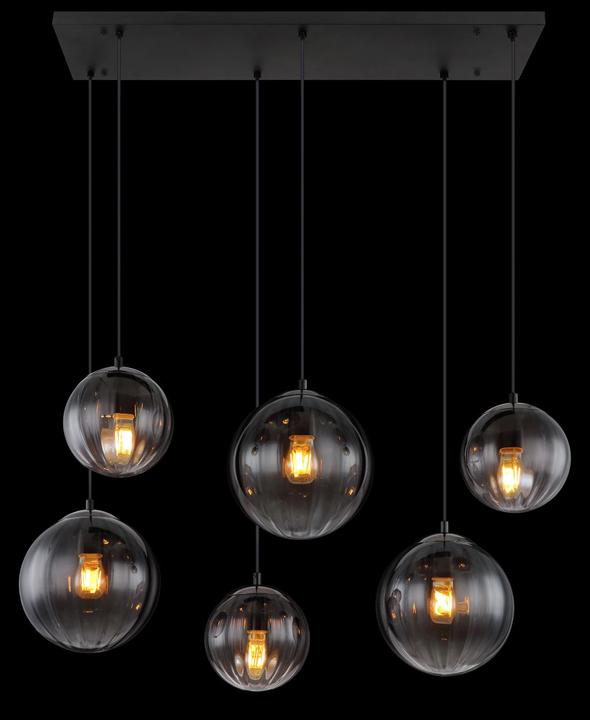 Immagine prodotto Globo Lampada A Sospensione In Metallo Nero Opaco, 6xe27 (E27)