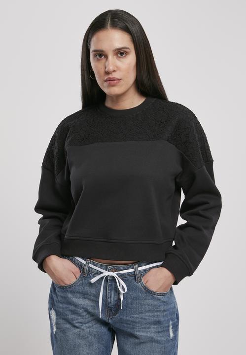 Produktbild Urban Classics Ladies Short Oversized Lace Inset Crew (L)