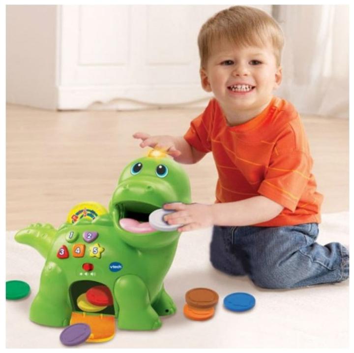 Produktbild VTech 157703 Baby Interactive Feed Me Dino | Musical Baby Toy with Numbers and Phrases (English Vers