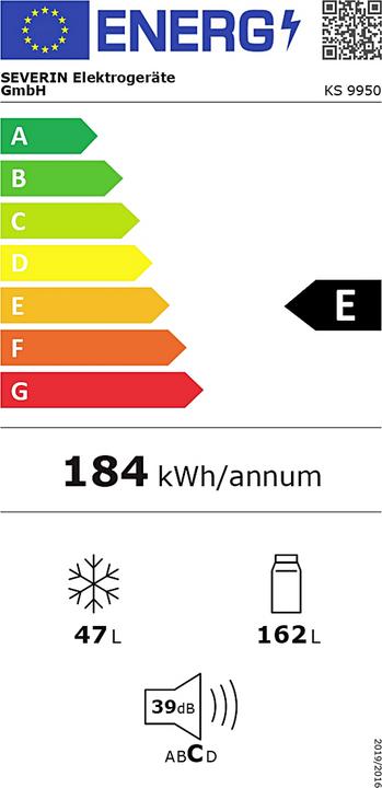 Etichetta energetica Severin Ks 9950 (209 l)