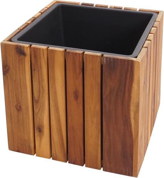Actual product image Mendler Planter Box HWC-L24, angular 32x32x32cm Outdoor Acacia, brown (32 cm)
