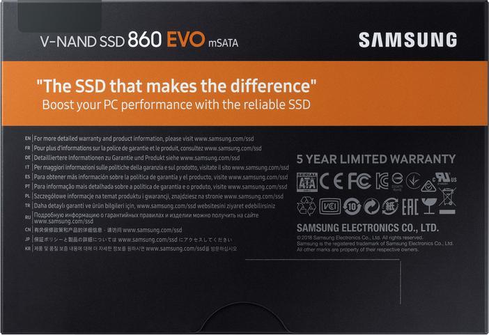 Actual product image Samsung 860 Evo (500 GB, mSATA)
