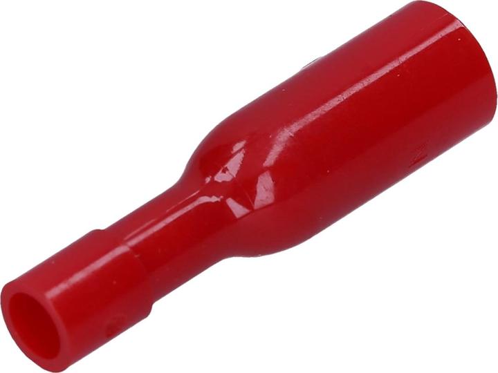 Image du produit Kalitec 100 connecteurs ronds RHVR4 rouges 0,5mm - 1,5mm² I isolés I 4mm de diamètre I 23mm de long