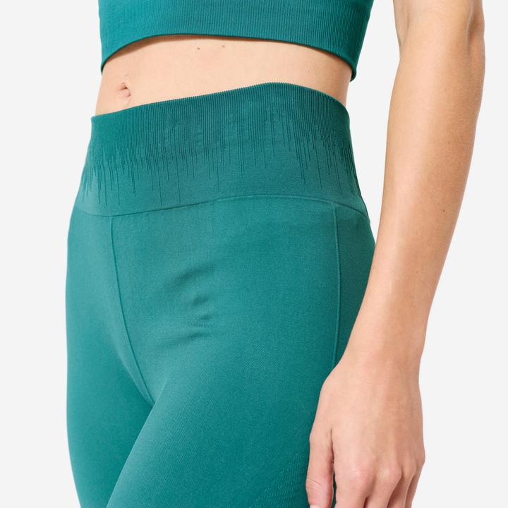 Produktbild Kimjaly Lange Leggings Yoga Zweite-Haut-Effekt hoher Bund - blaugrün (L)