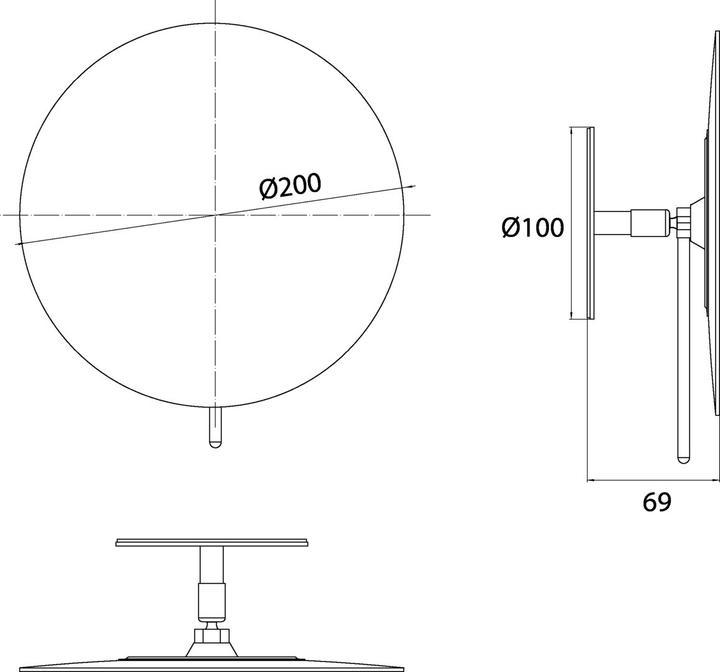 Immagine prodotto Emco Specchio adesivo puro, diametro 200 mm, con impugnatura, ingrandimento 7 volte, cromo, 10940013