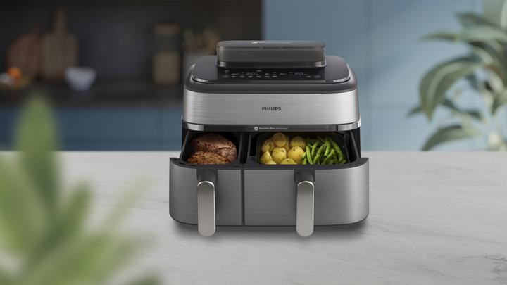 Produktbild Philips Steam Airfryer Dual Basket NA555/09