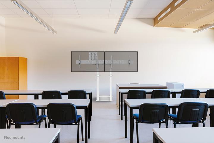 Immagine prodotto Neomounts Supporto da parete motorizzato con scatola di immagazzinaggio da 10 cm Ruote VESA 100x100 fino a (100", 110 kg)