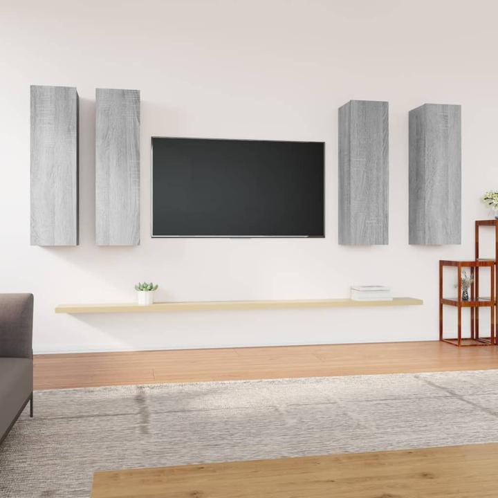 Actual product image VidaXL TV-Schränke 4 Stk. Grau Sonoma 30,5x30x110 cm (30.5 x 30 x 110 cm)