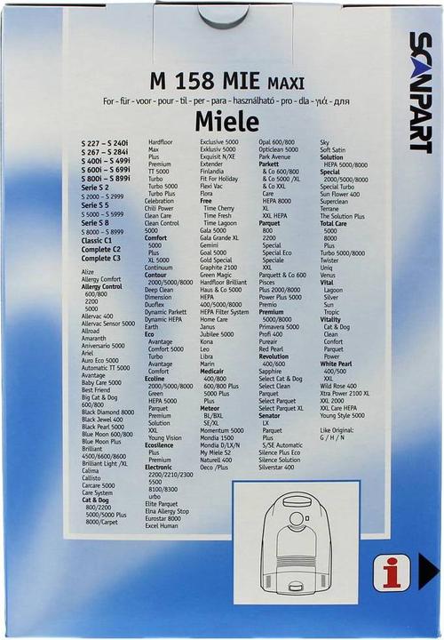 Produktbild Scanpart Maxipack kompatibel mit Miele Typ G/N 2687426158 Staubsaugerbeutel (15 x)