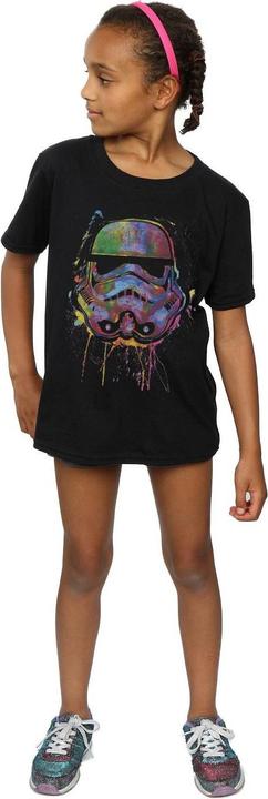 Actual product image Star Wars Girls Stormtrooper Paint Splats Cotton T-Shirt (152, 158)