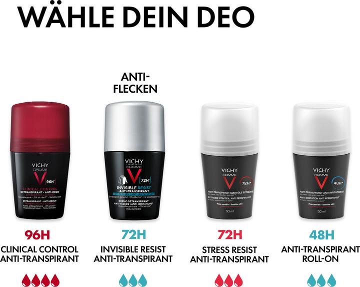Actual product image Vichy Homme deodorant roll-on 72h anti-stain (Roll-on, 50 ml)