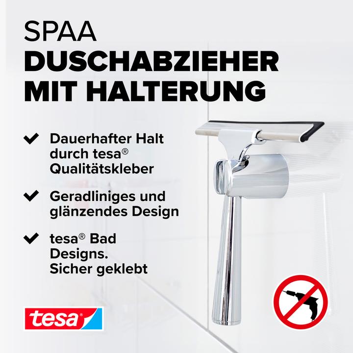 Actual product image tesa SPAA shower squeegee incl. adhesive solution without drilling