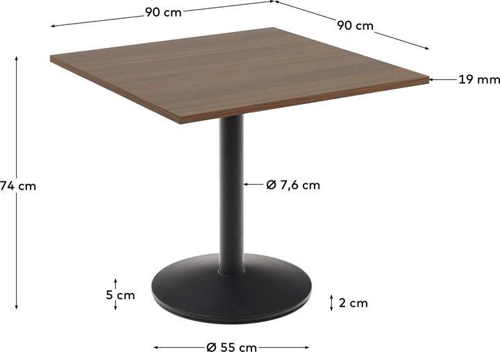 Actual product image Kave Home Esilda (90 x 90 x 74 cm)