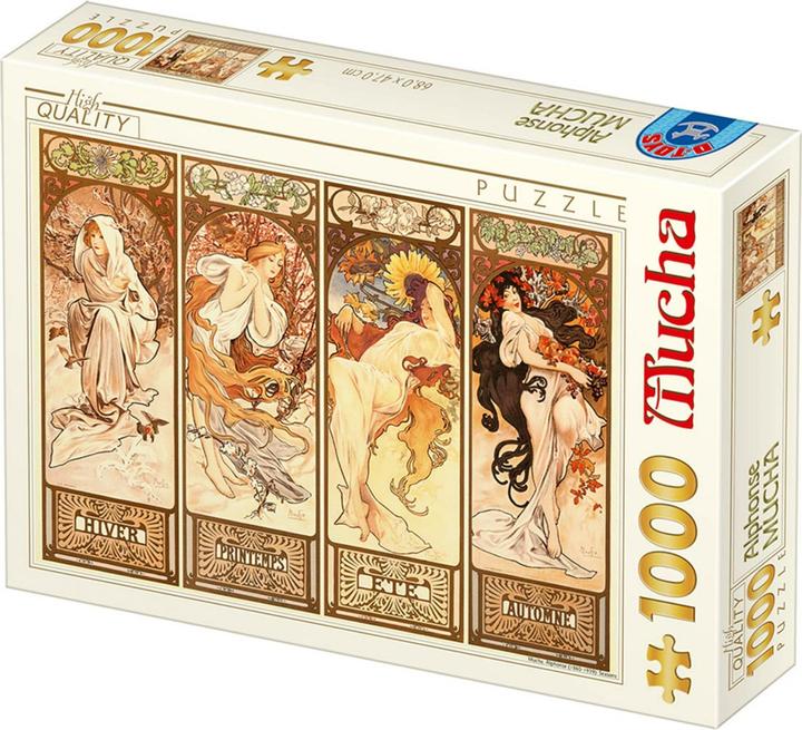 Image du produit D-Toys Puzzle 1000 Alfons Mucha, Quatre saisons (1000 pièces)