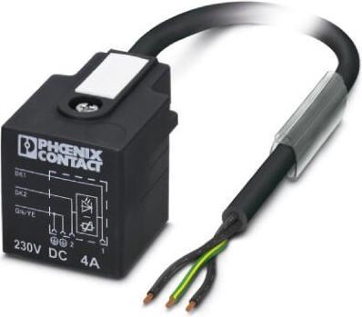 Actual product image Phoenix Contact Valve connector with molded cable 1400648 Black SAC-3P-5,0-PUR/A-1L-V 230V Content: 1 pc.