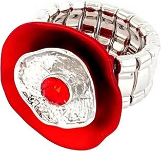 Produktbild Signé Signè Ring Damenring elastisch silberfarben rhodiniert One Size Rot No.20 (18, 19, 20, 21)