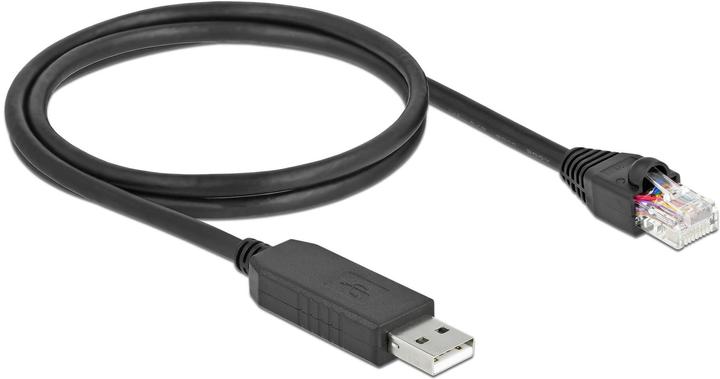Produktbild Delock Serielles Anschlusskabel mit FTDI Chipsatz, USB 2.0 Typ-A Stecker zu RS-232 RJ45 Stecker 1 m schwarz (1 m)