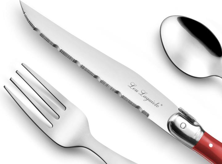 Actual product image Lou laguiole Cutlery set 24 pieces red 2511 Tradition (24 Piece, Cutlery set)