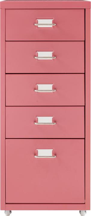 Image du produit En.Casa Rollcontainer Kökar mit 5 Schubladen 69x28x41 cm Wassermelonenrot (69 x 28 x 41 cm)