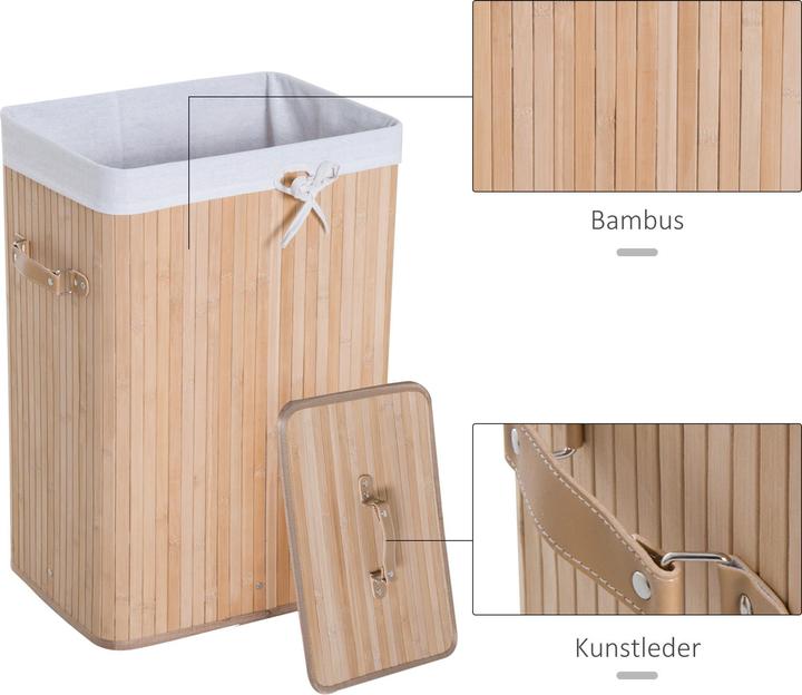 Actual product image Homcom Laundry basket with 2 handles (72 l)