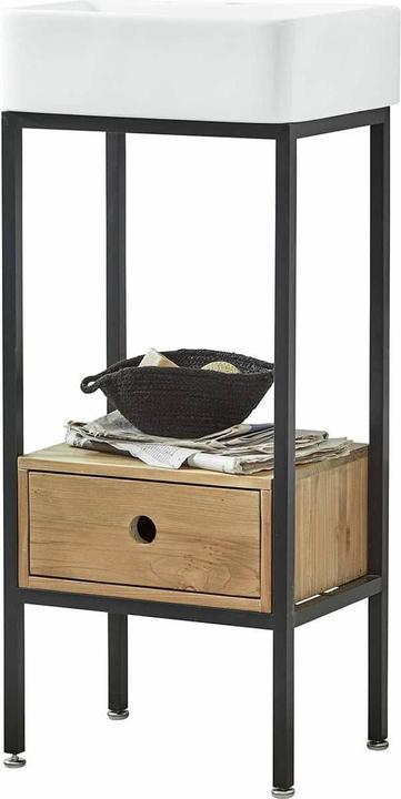 Image du produit Loberon Lavabo Maeva noir/blanc/marron