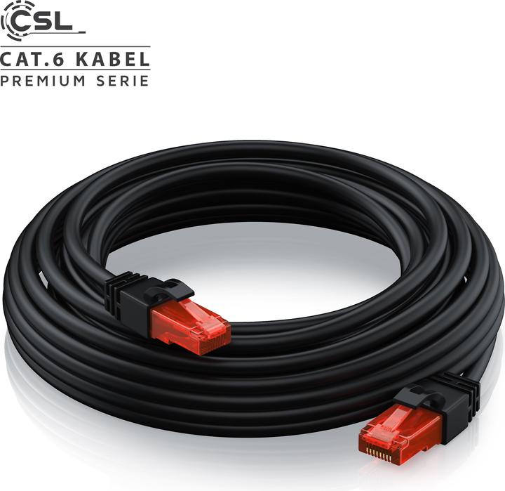 Actual product image CSL CAT.6 network cable - Ethernet Gigabit Lan cable RJ45 - patch cable - comp. CAT.5 CAT.6 CAT.7 CAT.8 (UTP, CAT6, 10 m)
