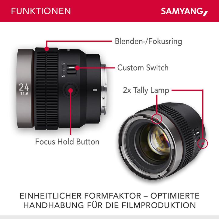 Actual product image Samyang V-AF 24mm T1.9, Sony E (Sony E, full size, APS-C / DX)