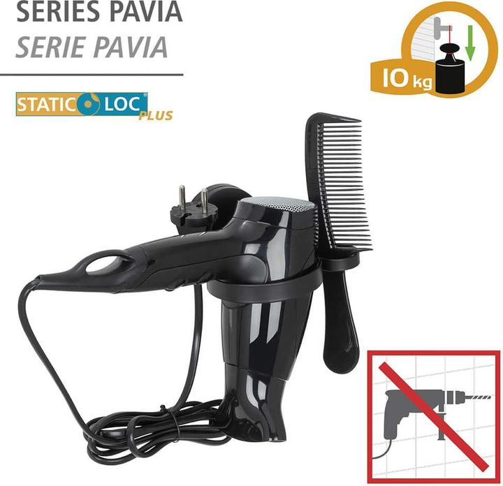 Image du produit Wenko Support de sèche-cheveux Static-Loc Plus Pavia